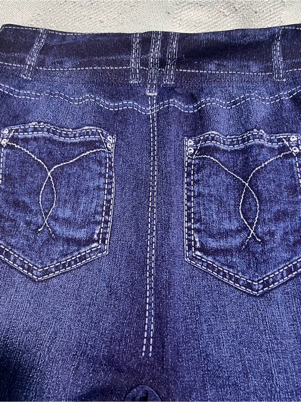 2 Pairs of Women’s Denim Print High Waist Jeggings; Stretchy Leggings Sz Large - Picture 5 of 7